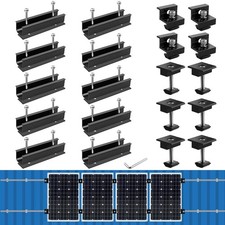 Anbte Solar Panel Mounting Brackets for Roof, Aluminum Solar Rails, Black  Sola