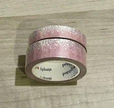 NEW Simply Gilded Hibiscus Red w/ Silver Stardust washi tape 10 & 15 mm rolls