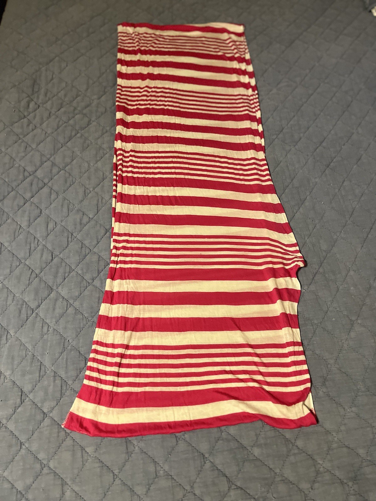 Pink and white striped infinity scarf soft cozy knit fashion accessory  