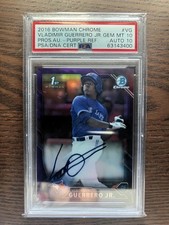 2016 Bowman Chrome Purple Refractor Auto Vladimir Guerrero Jr /250 PSA 10/10