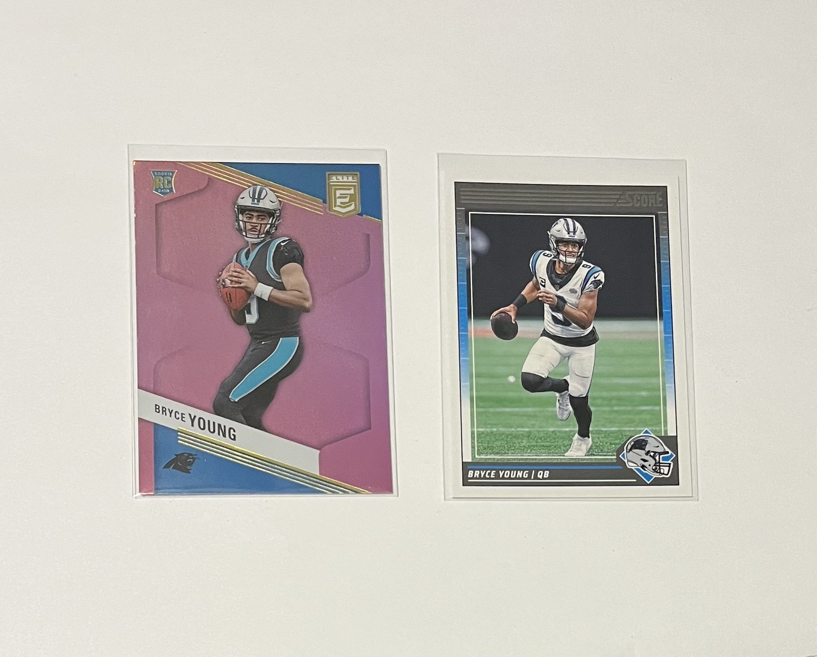 Bryce Young 2023 Donruss Elite Pink RC #110 & 2024 Score #37 Panthers