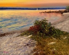 Arte costero de Florida Sebastian Inlet Sunset. Original de Karim Gebahi