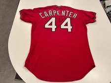 original 2000's CHRIS CARPENTER ST. LOUIS CARDINALS signed pre-game WORN JERSEY