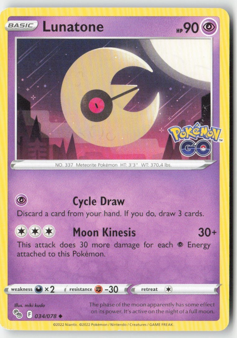 Lunatone 034/78 Uncommon MP Regular - Pokémon GO