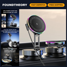 15W Fast Wireless Car Charger Mount, Magnetic Phone Holder, Adjustable Arm, Cool