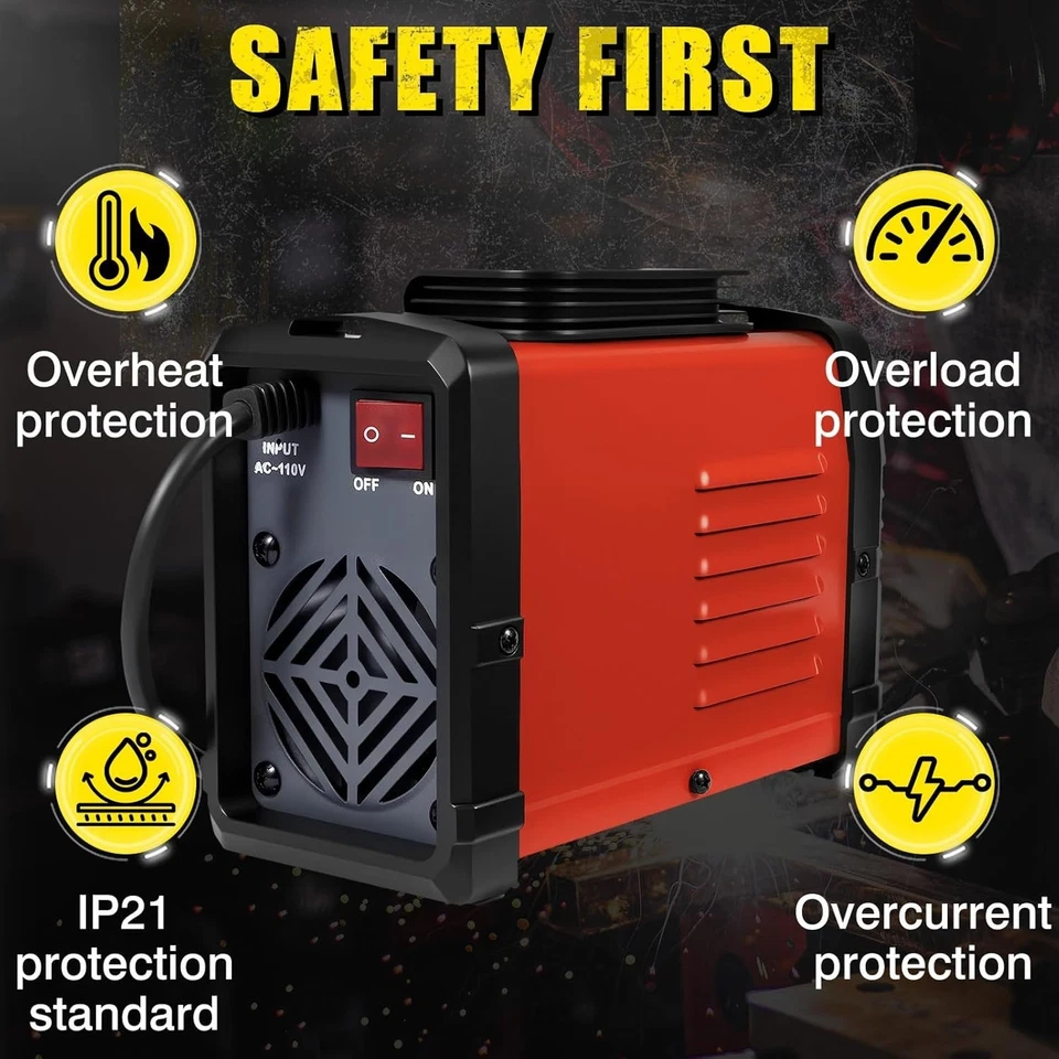 Soldadora de 200 A con 25 electrodos, soldadora de arco portátil de 110 V para e Foto 4 de 4