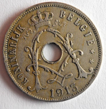 1913 BELGIUM 25 CENTIMES - Great Coin - FREE SHIP - Bin #176