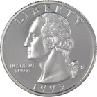 1995 S Washington Quarter Choice Proof 90% Silver 25c US Coin Collectible