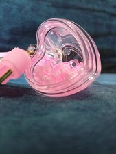 Pink Heart Letter Bead Keychain Cute Clear Acrylic Charm Bag Purse Pendant
