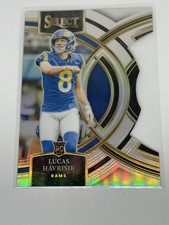 2023 Panini Select Lucas Havrisik Black & Gold Die Cut Prizm Rookie #141 Rams