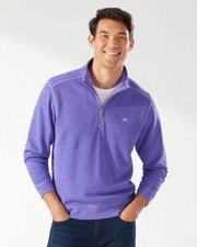 Tommy Bahama Men's Tobago Bay Half-Zip Sweatshirt Bright Orchid S.