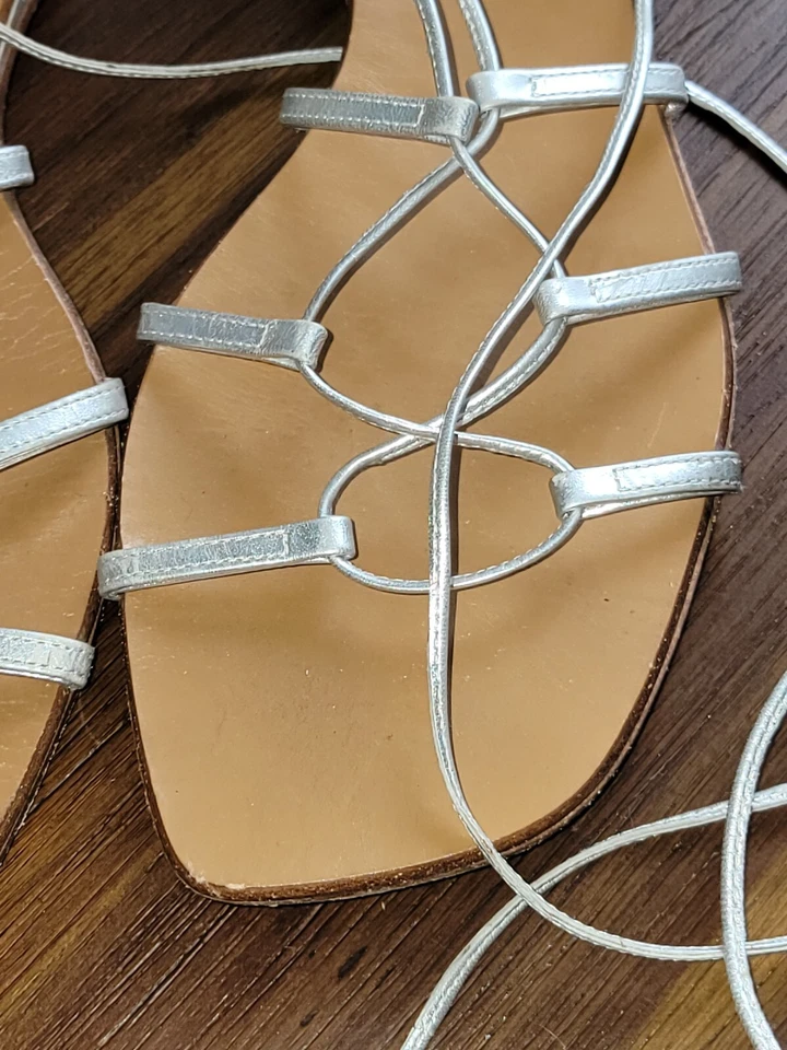 Antonio Melani silver gladiator sandals, 9.5M - Image 2 of 4