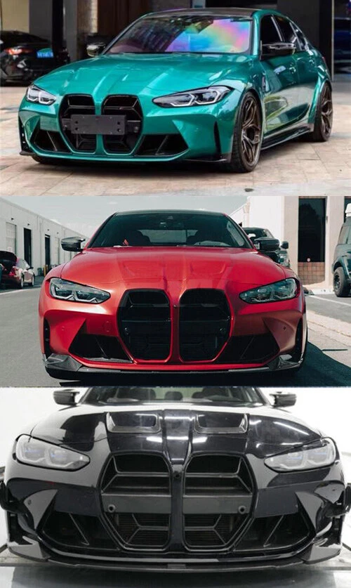 Rejilla delantera estilo CSL + labio de parachoques alerón para BMW M3 G80 M4 G82 G83 2021-2024 Foto 3 de 4