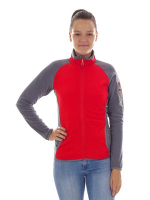 CMP Fleecejacke Funktionsjacke Kragenjacke rot GridTech atmungsaktiv