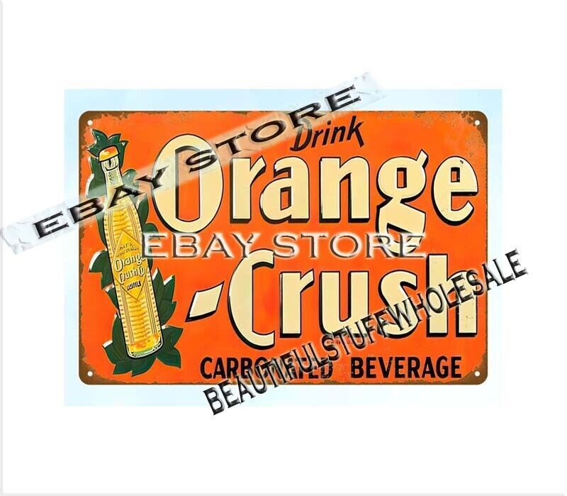 1938 Orange Crush soda pop vintage metal tin wall decor sign