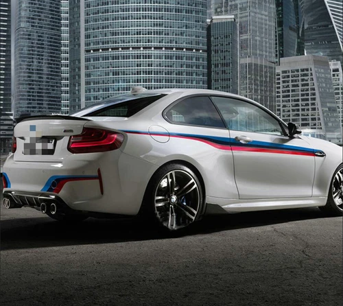 Tricolor Racing Stripe Car Side Sticker For BMW M Performance Rear Bumper Decal - Picture 9 of 10