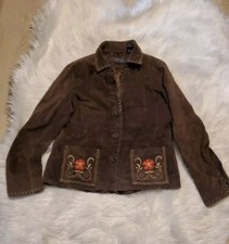 Roper Jacket Womens Medium Brown  Western Floral 100% Acetate  Blazer 