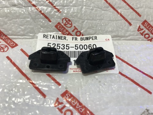 (2) NEW 52535-50060 TOYOTA FRONT BUMPER SUPPORT SQUARE PLASTIC CLIP FENDER BLACK - Picture 7 of 7