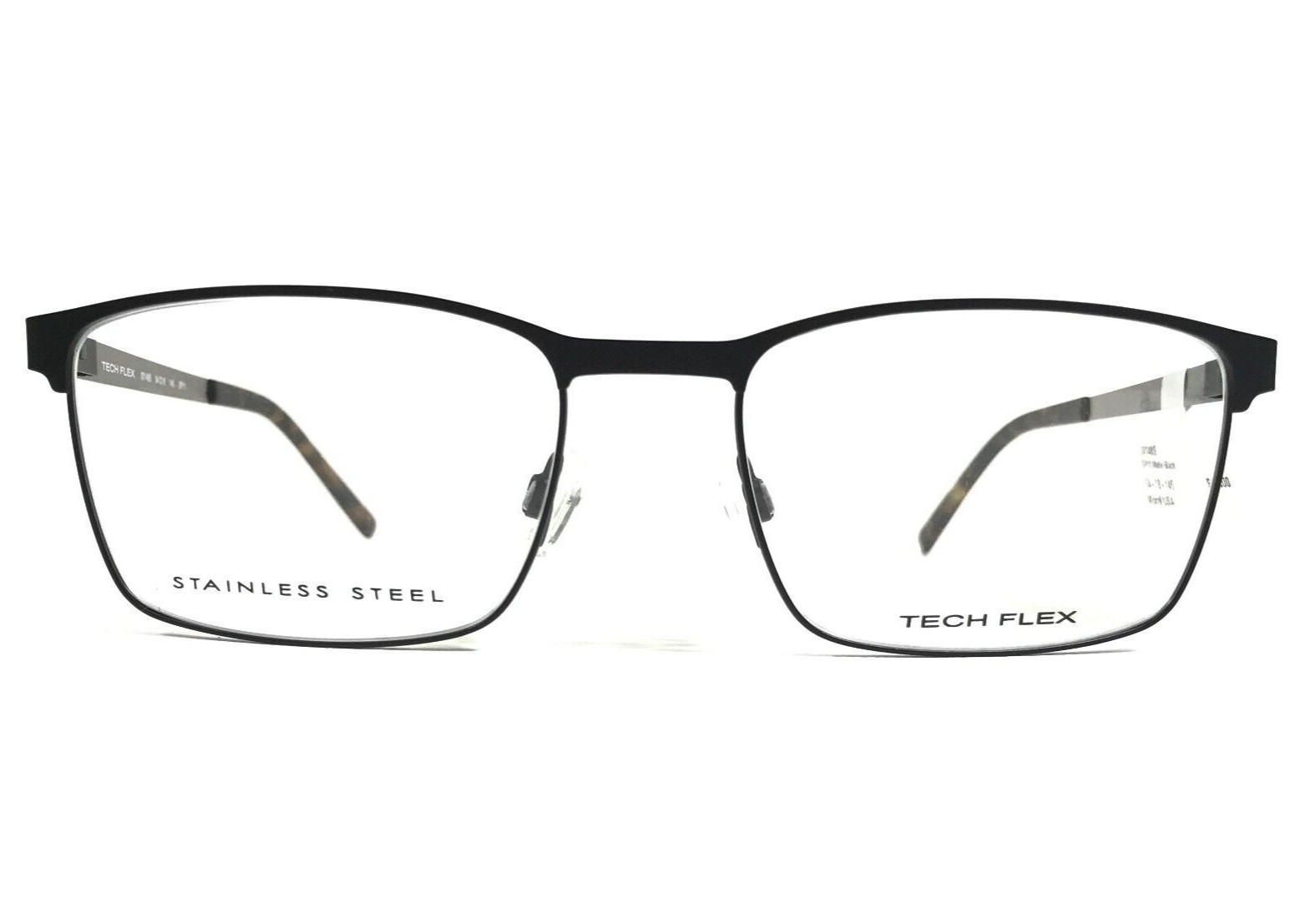 Оправа для очков Tech Flex 30148S SP11 Черная, серебристая, квадратная, с полной оправой 54-18-145