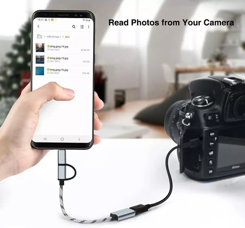 Prise USB C/Micro USB 2 en 1 vers USB-A Femelle, USB-A OTG Stocke Téléphone Portable - Photo 7/12