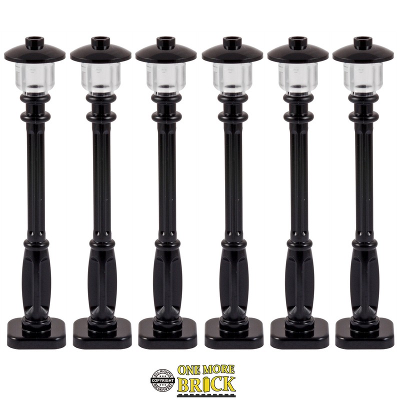 Street Lights / Black Lamp Posts (8cm tall) x6 | All parts LEGO
