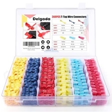 180Pc T-Tap Wire Connectors Kit AWG 22-10  Quick Splice Terminals Self-Stripping