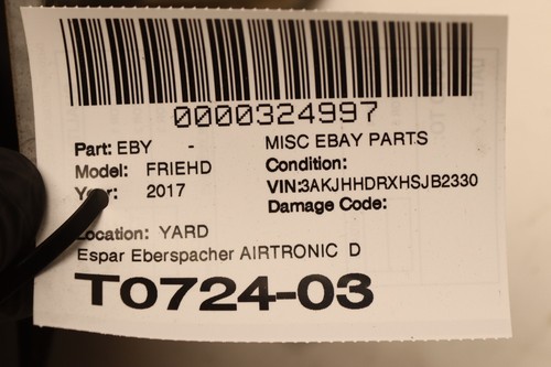 17-24 FREIGHTLINER CASCADIA 126 AIRTRONIC DIESEL HEATER D2 34W 12V 2.2KW OEM - Picture 14 of 14