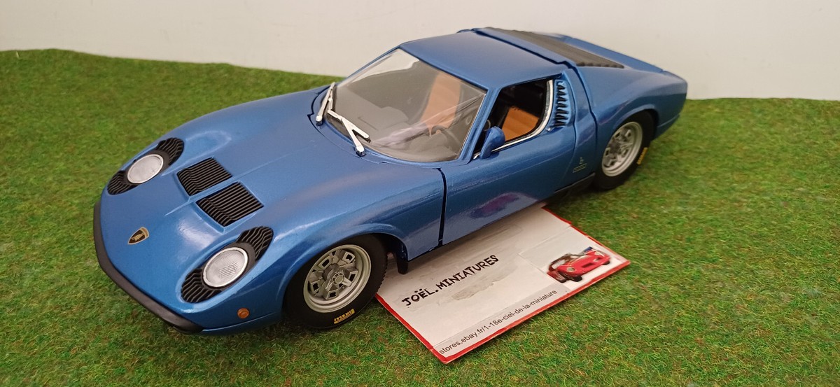 LAMBORGHINI MIURA bleu métal coupé au 1/18 ANSON voiture miniature