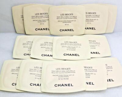 14 x CHANEL LES BEIGES HEALTHY GLOW FOUNDATION SPF 25 # 10, 22, 42  0.02 OZ EACH