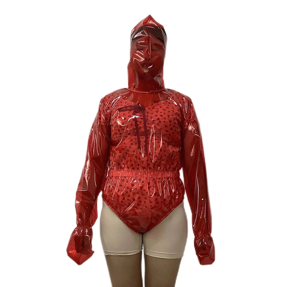 Combinaison transparente à capuche et manches longues pour femme avec fermeture - Photo 2/4