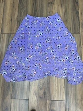NEW SIZE L  ANTTHONY STUDIO Deep Lilac Floaty Lined Skirt Elasticated Waist