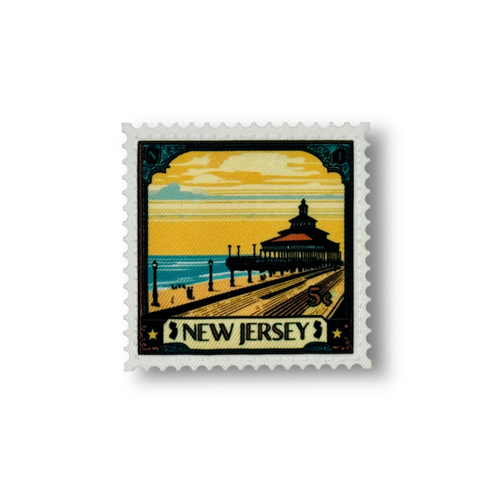 Vintage New Jersey State Postage Stamp Patch for Collectors