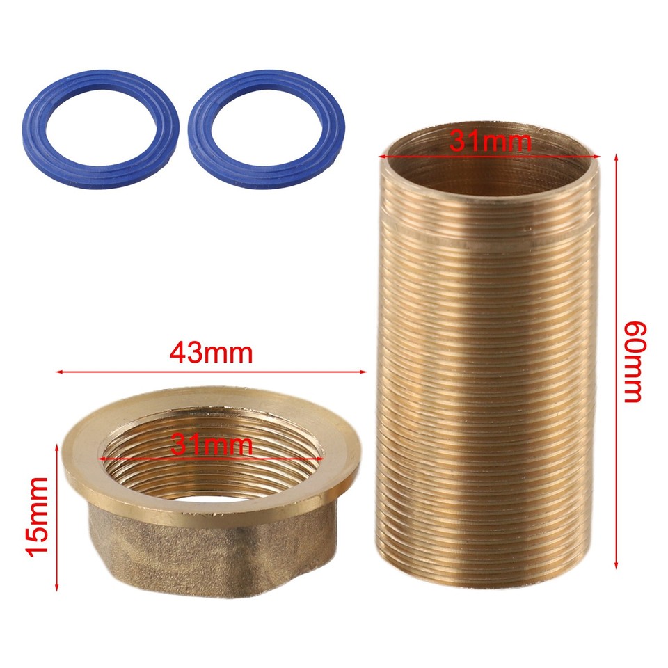 2 Dadi Flangiati In Ottone BSP 1 1/4'' - Per Valvole A Sfera, Scarichi WC E Serbatoi - Foto 8