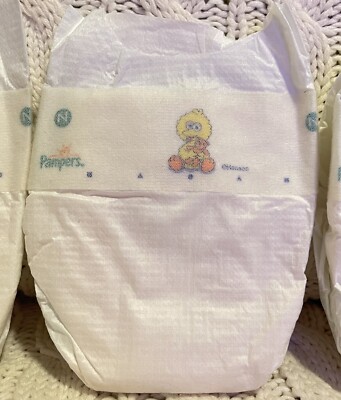 Vintage 90s Pampers Baby Dry Sesame Street Henson Diaper Newborn