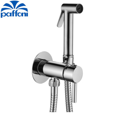 Set Doccetta Igienica Per WC E Bidet Con Supporto A Muro – Idroscopino Completo Con Rubinetto Arresto, Flessibile 100 Cm