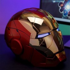 Autoking Iron Man Gold MK5 Helmet Electronic Voice Activated Open Close Mask US