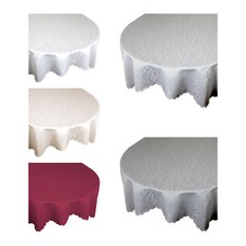 Tischdecke Oval Damast Streifen Tischwäsche Tischdecken