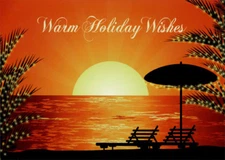 Holiday Sunset Warm Weather LPG Greetings Christmas Card