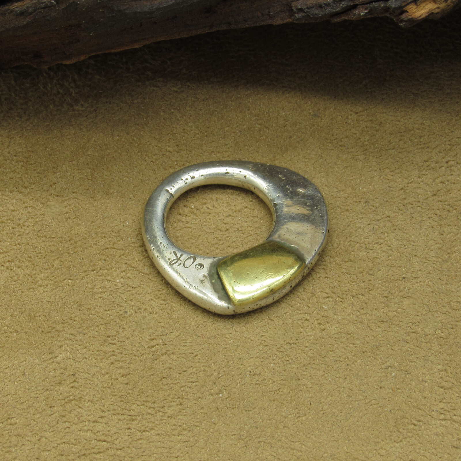 Sterling Silver and Brass Stackable Ring Size 5 - image 5