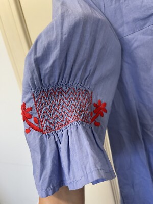 Madewell Embroidered Breeze Dress Blue Size XS Women's | eBay