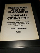 Dennis Yost Classics IV What Am I Crying For?Rare Promo Poster Ad Framed! #2