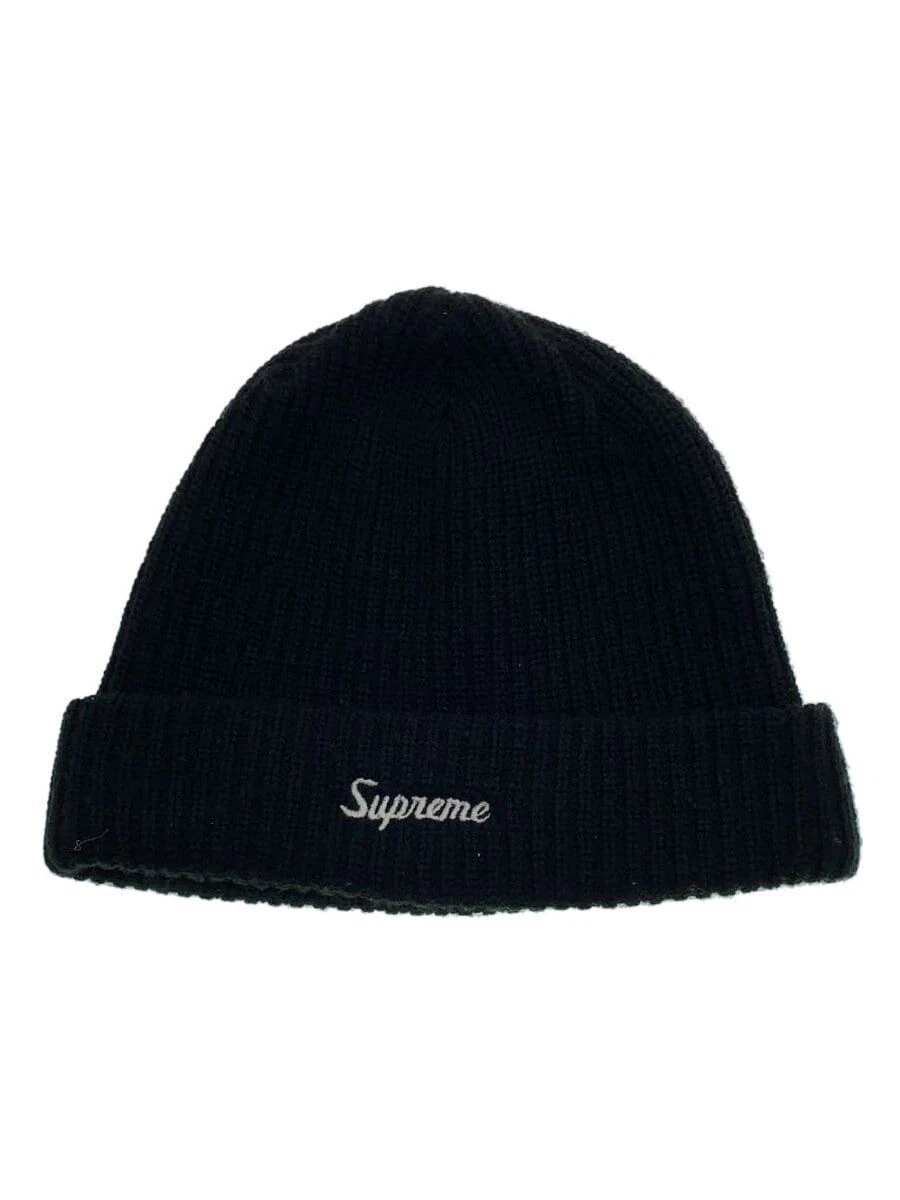 Casquette tricot suprême bonnet ample acrylique noir uni homme occasion
