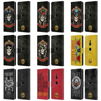 OFFICIAL GUNS N' ROSES VINTAGE LEATHER BOOK WALLET CASE COVER FOR SONY PHONES 1