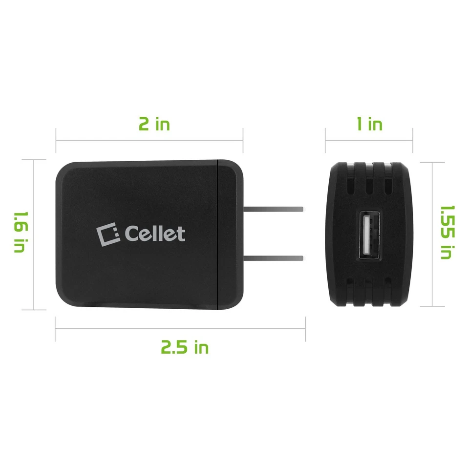 Cellet Hi-Powered 10W / 2.1 Amp Home Charger (Micro USB cable included) - Black - Image 4 of 4