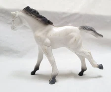 Vintage 1976 Imperial Toy White Horse Gray Mane and Tail Figure