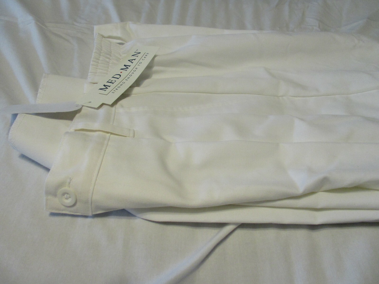 MENS MEDMAN PANTS PANT SIZE 28 WHITE RN 93643 STYLE 198 SCRUBS DOCTOR