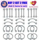 Tongue Eyebrow Nose Lip Ring 16G 30Pcs Mixed Body Piercing Kit Surgical Steel