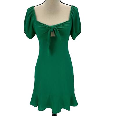 BCBGeneration Short Sleeve Front Knot Smocked Back Mini Dress - Green - size XXS | eBay BCBGeneration Short Sleeve Front Knot Smocked Back Mini Dress - Green - size XXS | eBay