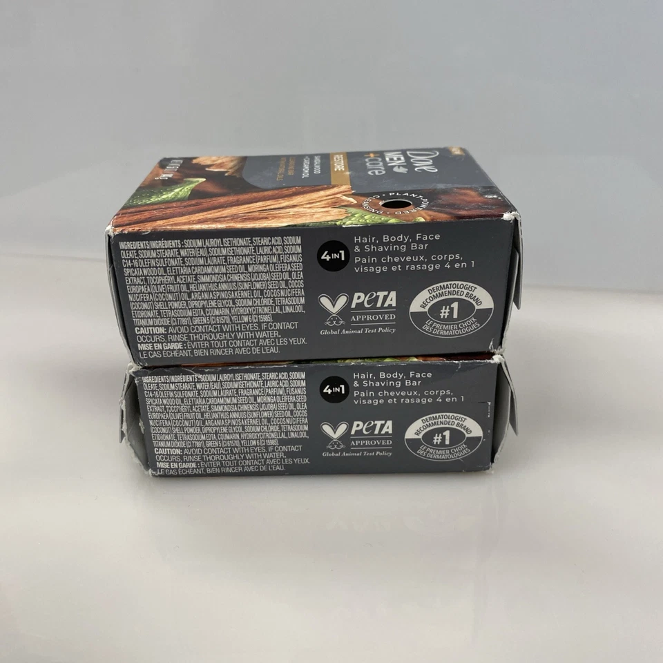 2X Barra limpiadora Dove Men Care Restore - 5 OZ - Aceite de sándalo y cardamomo Foto 2 de 3