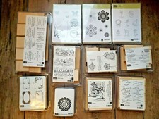 NEW Stampin' Up Wood Clear Base Rubber Stamps, Retired Patterns Buy AVE